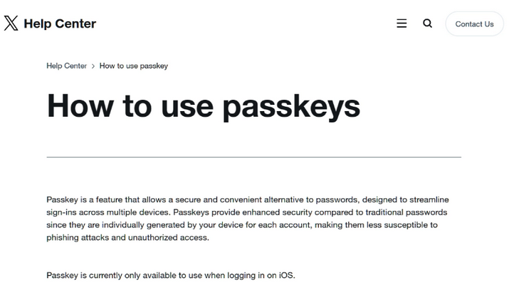 奎文苹果维修店铺分享iOS用户如何通过通行密钥(Passkey)登录 